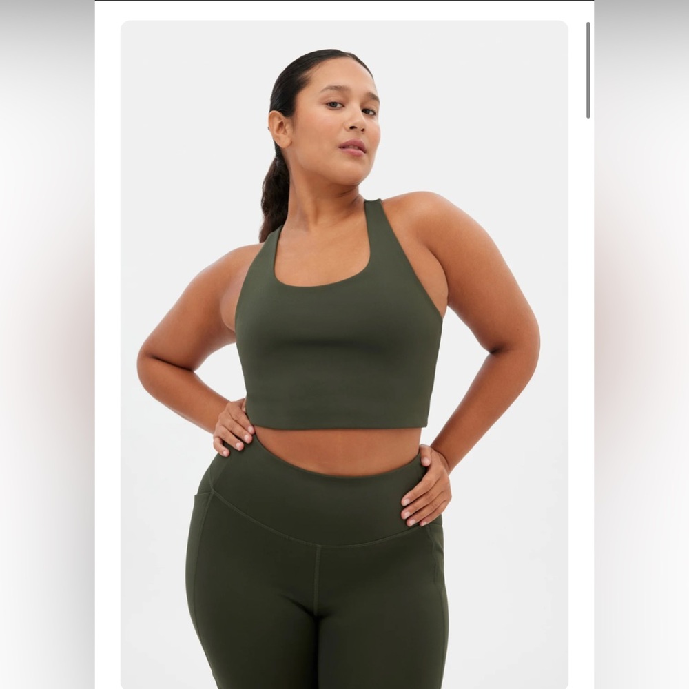 Girlfriend Collective Paloma Racerback Bra - Green - NWT